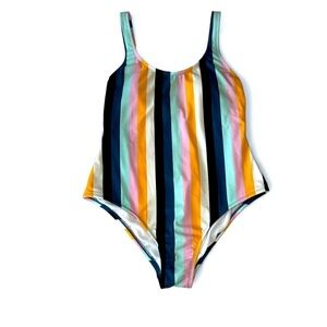 2/$30 Kona Sol One Piece Striped Swimsuit SZ L